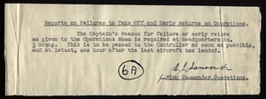1943 RAF 3 Group Bomber Command directive TAKE OFF and EARLY RETURNS, S/L Samson - Picture 1 of 2