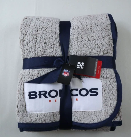 logobrands NFL 50" x 60" Frosty Fleece Team Denver Broncos Blanket Cover