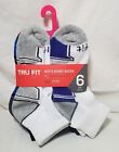 TRU FIT Boy's Sport Socks /Cushion/ Ankle /Cool /Dry/Spandex/Gray, Black, White