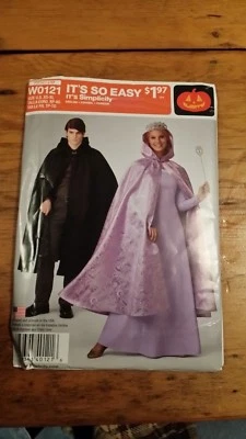 SIMPLICITY HOODED CAPE COSTUME PATTERN W0121 SIZE XS-XL UNCUT FREE SHIPPING   - Image 1 of 2