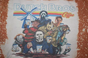 Tultex x Dutch Bros Men's S Horror Legends Tee Chucky Freddy Jason Pennywise Lea - Picture 1 of 8