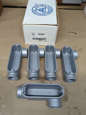 5 Appleton LL75-A  3/4" Aluminum Type LL Conduit Body NOS - Image 1 of 3
