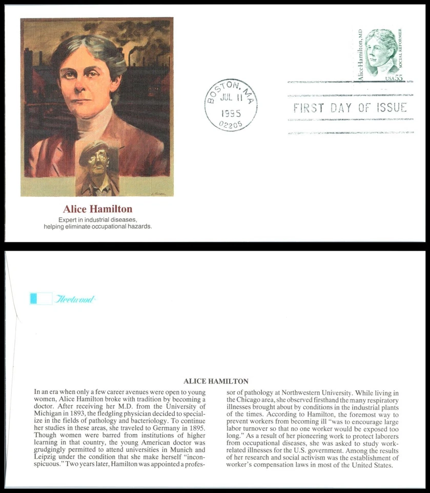 1995 Alice Hamilton MD Worker's Comp Sc 2940 FDC FLEETWOOD cachet - Image 1 of 1
