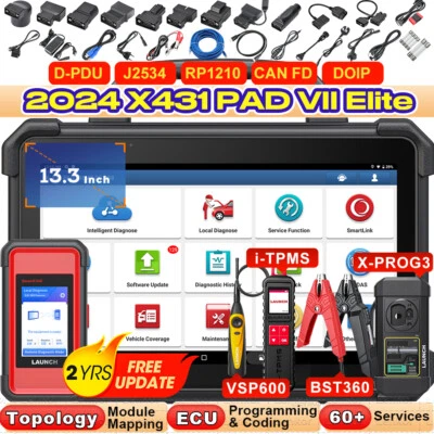 LAUNCH X431 PAD VII Elite PAD 7 OBD2 Diagnostic Tool All System ECU Programming - Image 1 of 4