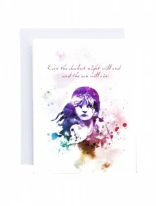 Les Miserables Zitat, 5 x 7 Grußkarte, Musiktheater, inspirierende Karte - Bild 1 von 1