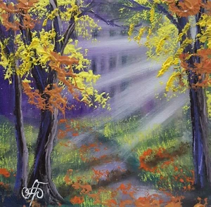 Paisaje Original Pintado a Mano Arte de Pared Decoración del Hogar Regalo de Otoño Artista Ucraniano - Imagen 1 de 24