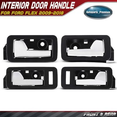 4x Manija de puerta interior delantera y trasera negra y cromada para Ford Flex 2009-2018 Foto 1 de 4