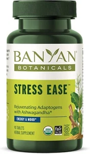 STRESS EASE -Banyan Botanical Organic 90 tabs - Stress Mangagement and Fatigue - Picture 1 of 1