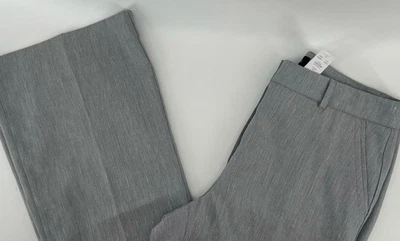 WHBM Pants Women’s 8 Flare Leg Linen Blend Gray Careercore Office Siren NEW - Image 1 of 4