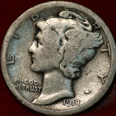 1918-S San Francisco Mint Silver Mercury Dime - Image 1 of 2