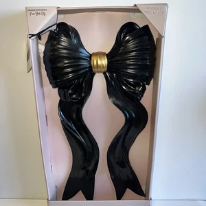 NEU Riesige Wand KERAMIK SCHWARZ SCHLEIFE Gold Raum Dekor VIRAL Rarität 12 x 24 - Bild 1 von 3