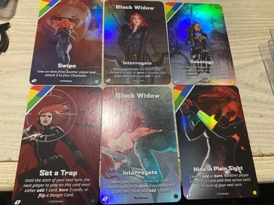 2023 Uno Ultimate Marvel Black Widow 6 Ultra rare Foil Chase Card Set See Info - Image 1 of 4