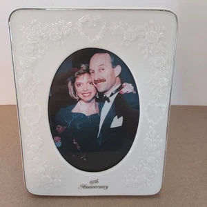 Papel Freelance Fine Bone China 25th Anniversary Photo Frame NEW No Box Thailand - Picture 1 of 5