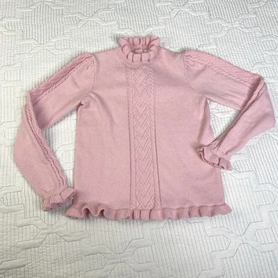 Suéter Janie & Jack Cuento de Hadas Rosa Corazón Tejido con Cable Talla 10 San Valentín Foto 1 de 4