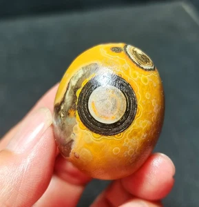 Raro 57G Natural Interior Mongolia Gobi Ojo Ágata Piedra Colección Sanación WYY3627 - Imagen 1 de 13