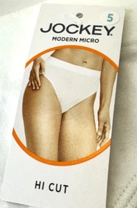 Jockey Damen moderne Micro hoch geschnittene Unterwäsche weiße Höschen 2 Paar Größe 5 - Bild 1 von 6