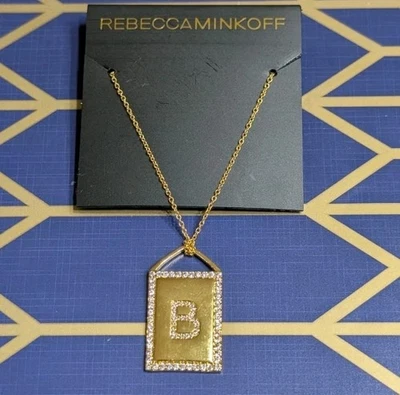 Collar Colgante Rebecca Minkoff Oro Inicial B ¡NUEVO! Foto 1 de 4