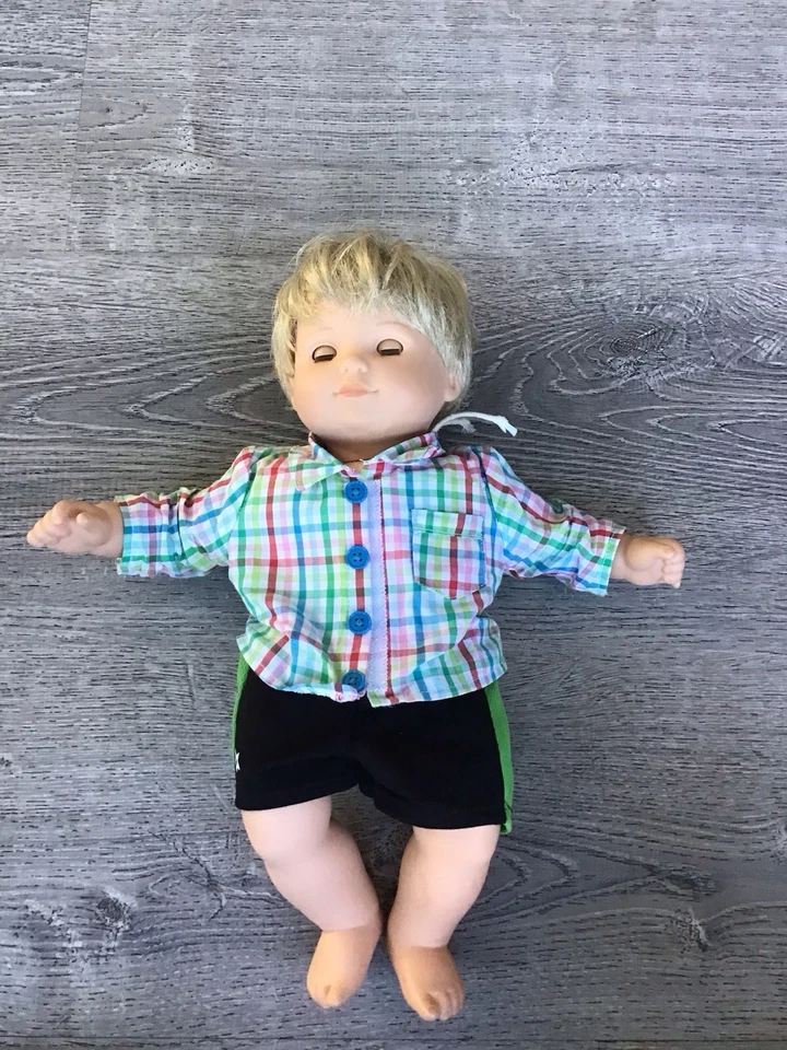 American Girl Doll Bitty Baby Twin Boy Blonde Hair Blue Eyes 16” Tall Outfit - Image 1 of 4