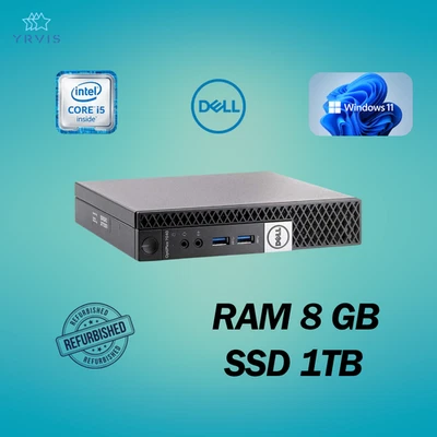 PC DESKTOP DELL 7040 MINI INTEL I5 RAM 8GB SSD 1TB WIN 11 PRO RICONDIZIONATO - Immagine 1 di 4