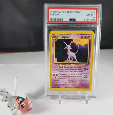 PSA 8 NM-MT Espeon 20/75 - Unlimited Neo Discovery 2001 - Non Holo Rare - Image 1 of 4