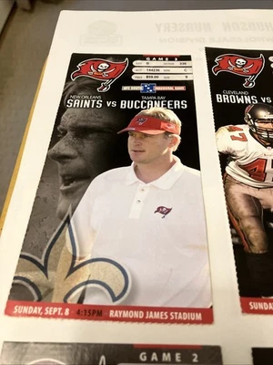 LOTE DE 5 TALONES DE BOLETOS TAMPA BAY BUCCANEERS (+JUEGO INAUGURAL NFC SUR) 2002 Gruden Foto 1 de 4