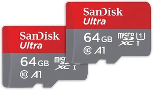Paquete de 2 tarjetas de memoria Sandisk Ultra 64 Gb Clase 10 Uhs-1 U1 Microsdxc - Imagen 1 de 1