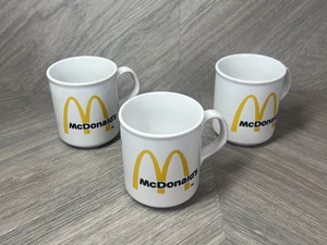 Tazas blancas vintage promocionales McDonald's BIG M x3 - Imagen 1 de 8