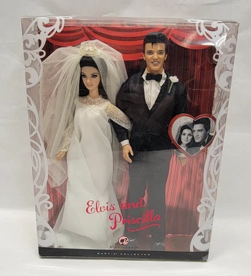 2008 Mattel Pink Label Barbie Collector ELVIS and PRISCILLA Gift Set - New Open - Image 1 of 4