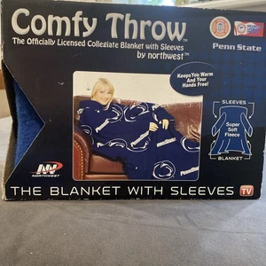 Penn State Throw Blanket with Sleeves Officially Licensed College 48” x 71” NIB - Picture 1 of 6