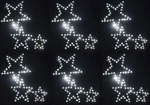 6 Triple Clear star iron-on Rhinestone diamante TSHIRT TRANSFER patch applique - Picture 1 of 1