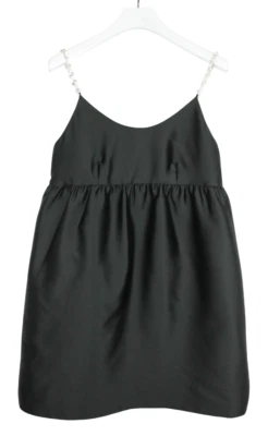 Vestido SANDRO para mujer (UE) 42 babydoll sin mangas mezcla de seda negro mini Foto 1 de 4