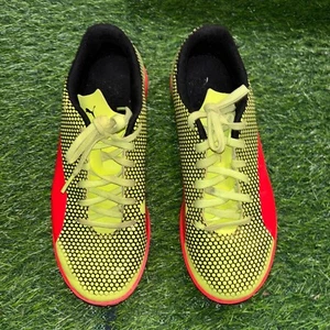 Zapatos de fútbol Puma talla 7 amarillo verdoso rojo botines de fútbol interior - Imagen 1 de 8