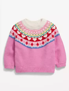 Old Navy Baby Mädchen soweicher Unisex Pullover Sweater Fair Isle Größe 3-6 Monate 27 $ - Bild 1 von 2
