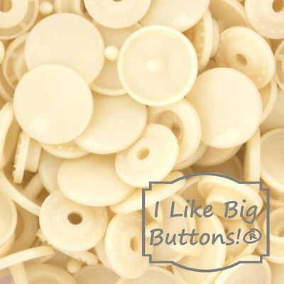 KAM Plastic Snaps: G92 Off White-Size 20/T5-No Sew Snap Buttons DIY Crafts Cream - Image 1 of 4