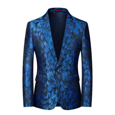 Men's Fashion Colorful Suit Stage Performance Banquet Business Casual Small Suit - Image 1 of 4