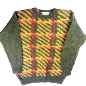 Vintage MOHAIR Womens Colorful Melbourne Elements Pullover Sweater Shoulder Pads - Picture 1 of 4