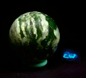 Fluoreszierender Chalzedon & Magnesit Burro Creek 82 mm Kugel Urlaubsgeschenk 5338 - Bild 1 von 13