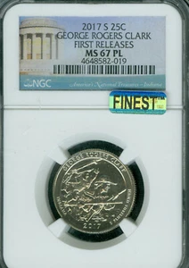 2017 S GEORGE ROGER CLARK QUARTER NGC MS67 PL FR MAC FINEST GRADE   . - Picture 1 of 2