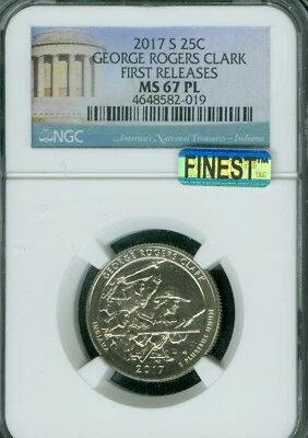 2017 S GEORGE ROGER CLARK QUARTER NGC MS67 PL FR MAC FINEST GRADE   . - Image 1 of 2