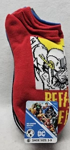Justice League Boys No Show Graphic Socks, 6-Pack, Size L( Shoe Size 3-9)New - Picture 1 of 11