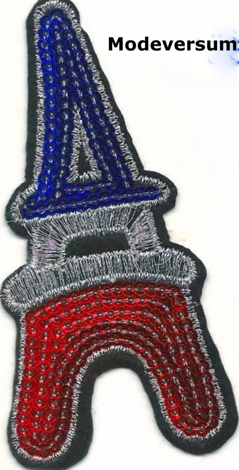 Bügelbild Aufbügler Aufnäher Patch Applikation Strass Paillette_Sticker_Paris - Bild 1 von 1