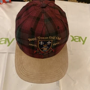 Vintage - Royal Troon Golf Club 126th Open Tam Arte Quam Marte Leather Strapback - Picture 1 of 8