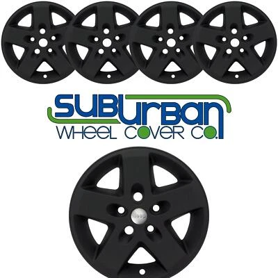 Jeep Wrangler # 7907-MB 2007-2018 17" 5 radios negro mate cubiertas de rueda juego nuevo/4 Foto 1 de 4