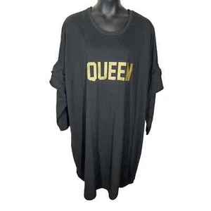 Ashley Stewart Black Queen Tie T-Shirt Mini Dress Women’s Size 34/36 NWT - Picture 1 of 6