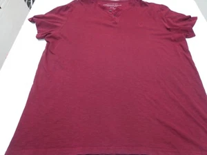 American Eagle T Shirt Men's XL Burgundy Short Sleeve Henley athletic Fit - Picture 1 of 6