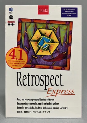 Dantz RETROSPECT EXPRESS 4.1 for Mac • VINTAGE BACKUP SOFTWARE • Unused CD-ROM - Image 1 of 4