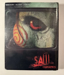 Saw Unrated Steelbook (4K UHD + Blu-ray + Digital, 2004) NEW WITH SLIPCOVER - Picture 1 of 2