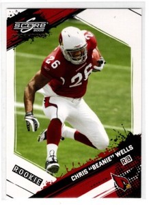 CHRIS BEANIE WELLS  CARDINALS RC  2009 SCORE INSCRIPTIONS #323 #ed/999