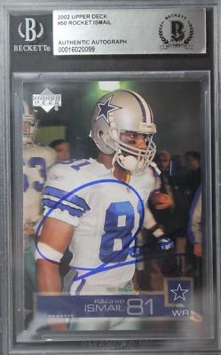 Rocket Ismail Signed 2002 Upper Deck Autographed #50 DALLAS COWBOYS NOTRE DAME - Image 1 of 3