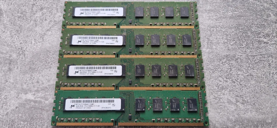 Arbeitsspeicher ( RAM ) Micron 16 GB 4 x 4 GB  DDR3-12800U - Bild 1 von 1